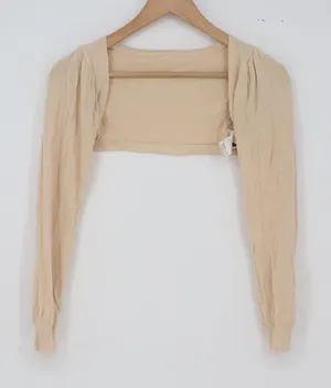 SHEIN Shrug Womens S Beige Puff Sleeve Knit Bolero Excellent thumbnail 1