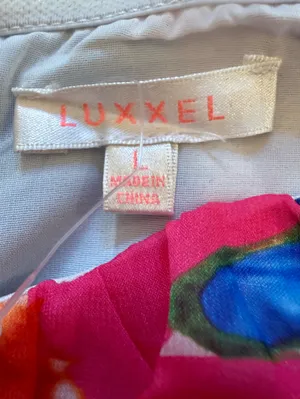 Luxxel Vibrant Abstract Floral Puff Sleeve Ruffle Romper Size Large thumbnail 9