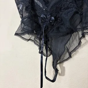 Midnight Hour Lace Lingerie Bodysuit Sz M Womens Sexy Vacation Honeymoon Goth thumbnail 5