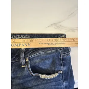 American Eagle Skinny Jeans Women’s 10 Long Blue Super Stretch Denim MidRise thumbnail 7