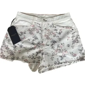 rag & bone Floral Ellie Denim White 24‎ Purple Pink Shorts thumbnail 5