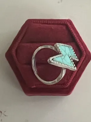 &merci Vintage Bohemian Design Faux Turquoise Statement Ring Size 7 NWT thumbnail 3