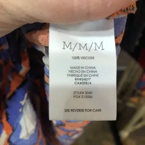 Cabi Orange & Purple Animal Print Sleeveless Top Womens M Tank Blouse Beachy thumbnail 8