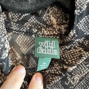 ✨ Wild Fable Black Snakeskin Sheer Top XS‎ thumbnail 4