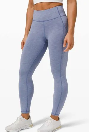 Lululemon Invigorate High Rise Tight 25” Heathered Water Drop Gym Running Size 8 thumbnail 1