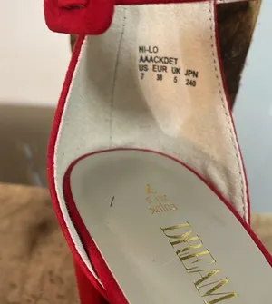 Dream Paris heels woman’s red chunky fashion ankle strap platform shoe New Sz 7 thumbnail 3