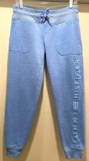 Women's Light Blue Drawstring Sweatpants Joggers - Small thumbnail 1