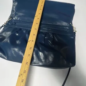 Vintage Valerie Barad blue leather crossbody handbag. thumbnail 8