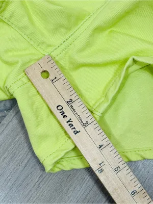 Levi's Notch High Waisted Denim‎ Mom Shorts Daiquiri Neon Green Size 30 Retro thumbnail 12