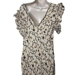 Doen Brindille cream scroll print maxi dress sz L thumbnail 5