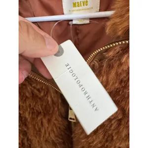NWT Anthropologie Maeve teddy faux fur jacket size medium thumbnail 4