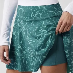 Athleta Ace Printed Ripple Marble Borealis Green Patterned Tennis Athletic Skort thumbnail 2