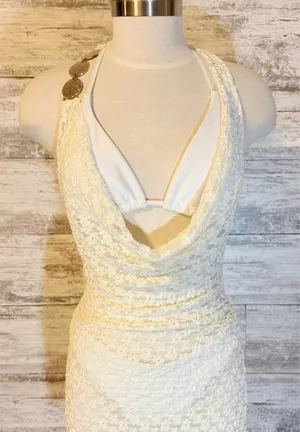 Three Piece White Bikini with Ivory Dress cover thumbnail 3