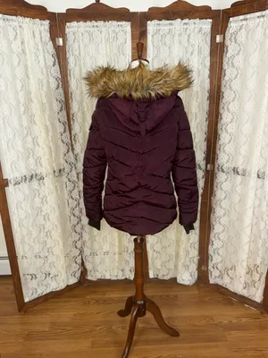 Nice Madden Burgundy Puffer Jacket Purple Size M thumbnail 5