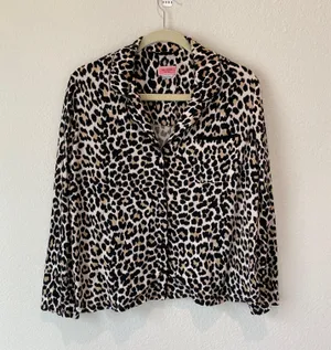 Kate Spade Animal Print Pajama Top Size Large thumbnail 1