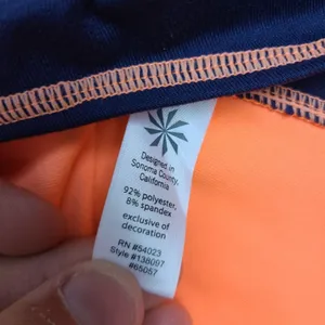 Athleta Running Wild Mix Crew, Cosmic Orange‎ Dress Blue, Size Small thumbnail 2