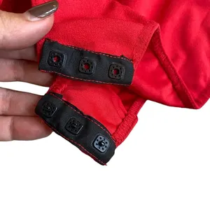 Missguided Red Plunge Bodysuit Strappy‎ Size 2 Snap Bottom thumbnail 4