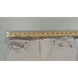 Spartina 449 Raw Hem Flare Jeans Womens 4 Cream Cotton Stretch Travel Vacation thumbnail 7