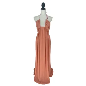 STAUD Kanha Reversible Mesh Halter Maxi Dress Orange Pink XL‎ thumbnail 3
