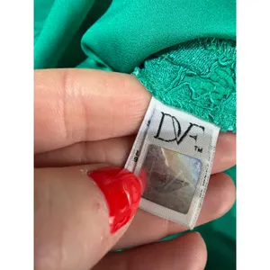 Diane von Furstenberg Fifi Dress‎ Womens Size 14 Green Lace V-Back Mini Cocktail thumbnail 9
