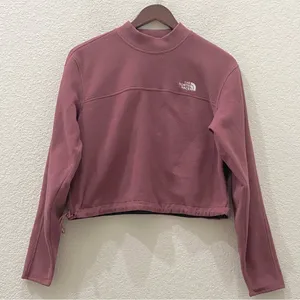 THE NORTH FACE TKA Mock Neck Fleece Cropped Sweatshirt in Mauve Pink Size M thumbnail 5