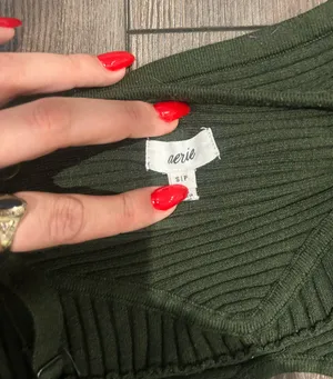 green ribbed tank top thumbnail 3