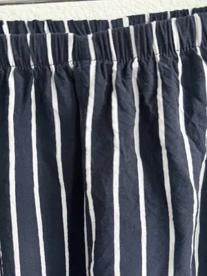Brandy Melville Frankie navy blue white high waisted striped ankle pants thumbnail 2