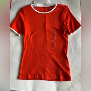 [Free Assembly] Women's Round Neck Short Sleeve T Shirts Orange Size M thumbnail 2