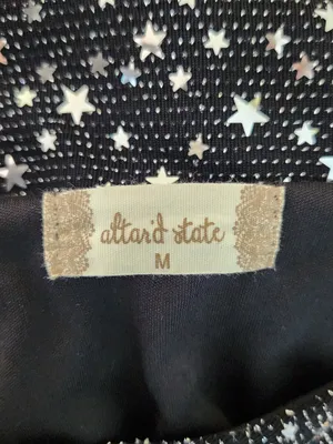 Altar'd State Black Metallic Star Cutout Mini Dress Size Medium thumbnail 8