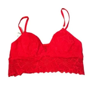Aerie‎ Red Lace Sleeveless Pullover Padded Bralette Sz M NEW thumbnail 1