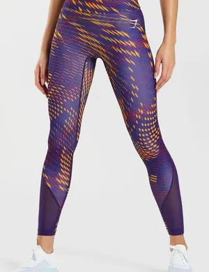 Gymshark Stylish Purple and Orange Women's Leggings thumbnail 1