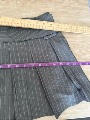 Reformation 6 NEW Brinley Mini Skirt Grey Stripe Academia Preppy Belted Grunge thumbnail 8