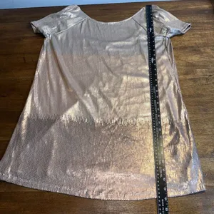 🤍 FREE PEOPLE Rose Gold Embellished Drenched Sequin Scoop Back Mini Dress‎ thumbnail 8