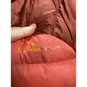 L.L. Bean Puffer Jacket Womens Small Orange Brown Long Sleeve Zip Up Outdoor C6 thumbnail 3