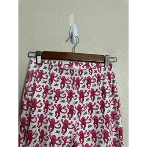 Roller Rabbit Pink Monkey Pajama Pants Womans XS 100% Pima Cotton Made in Peru thumbnail 5
