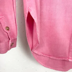 Anthropologie Pilcro Boyfriend Button Down Shirt Viscose Pocket Pink Size Small thumbnail 6