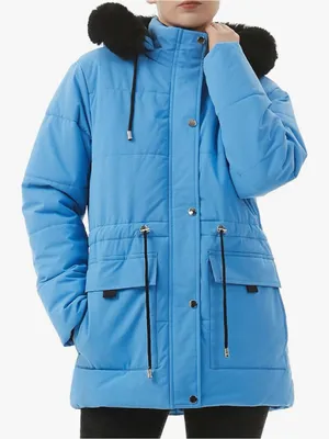 Women's Denim Blue Winter Overcoat with Fleece Lining Denim Blue thumbnail 1