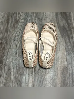Scoop Embellished Mary Jane Flats in Light Beige thumbnail 4