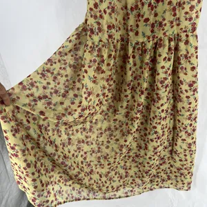 Beach Riot Malia Maxi Dress Womens Large Yellow Floral Back Tie Spaghetti‎ Strap thumbnail 4