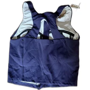 Halara NWT Navy Zip Front Longline Sports Bra Athletic Crop Top S Tenniscore thumbnail 1