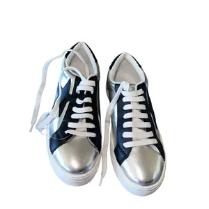 NEW Steve Madden Rezume Silver/Black Lace Up Rounded Toe Fashion Leather thumbnail 8