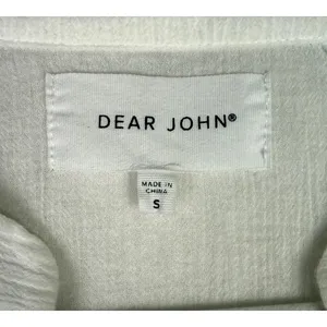 Dear John Blouse Womens Small‎ White Embroidered Balloon Sleeve Boho Peasant Top thumbnail 3