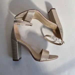 Sam Edelman Yaro Gold Metallic‎ Glitter Ankle Strap Block Heels Women's Size 6M thumbnail 6