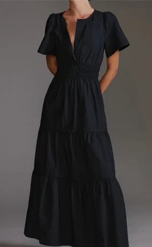 Anthropologie Sommerset Maxi Dress Black Sz S thumbnail 1