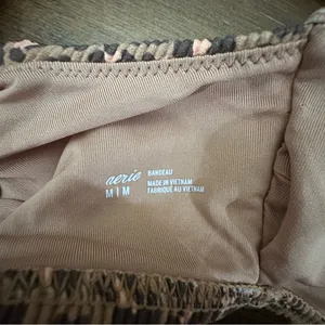 Aerie Women's Size M Brown Animal Print One Shoulder Bikini Top Swim Padded thumbnail 4