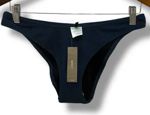 139 J.Crew | NWT Women’s Bikini Bottom Textured Dark Navy (size S) thumbnail 1