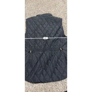 Croft & Barrow Womens XL Black Quilted Vest Full Zip Mock Neck Adjustable Waist thumbnail 6