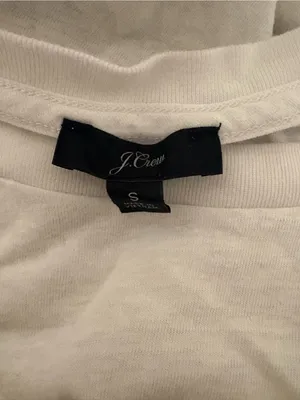 J. Crew White Short Sleeve Crewneck Cotton Blend Burnout Tee 💜 thumbnail 4
