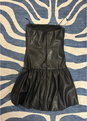 Black Leather Mini Dress thumbnail 2