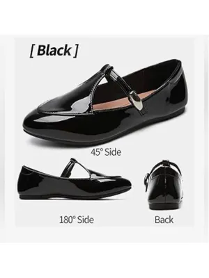 NEW Mary Jane Ballet Flats patent Vegan Leather Dress Comfy Soles Ankle Strap 10 thumbnail 7